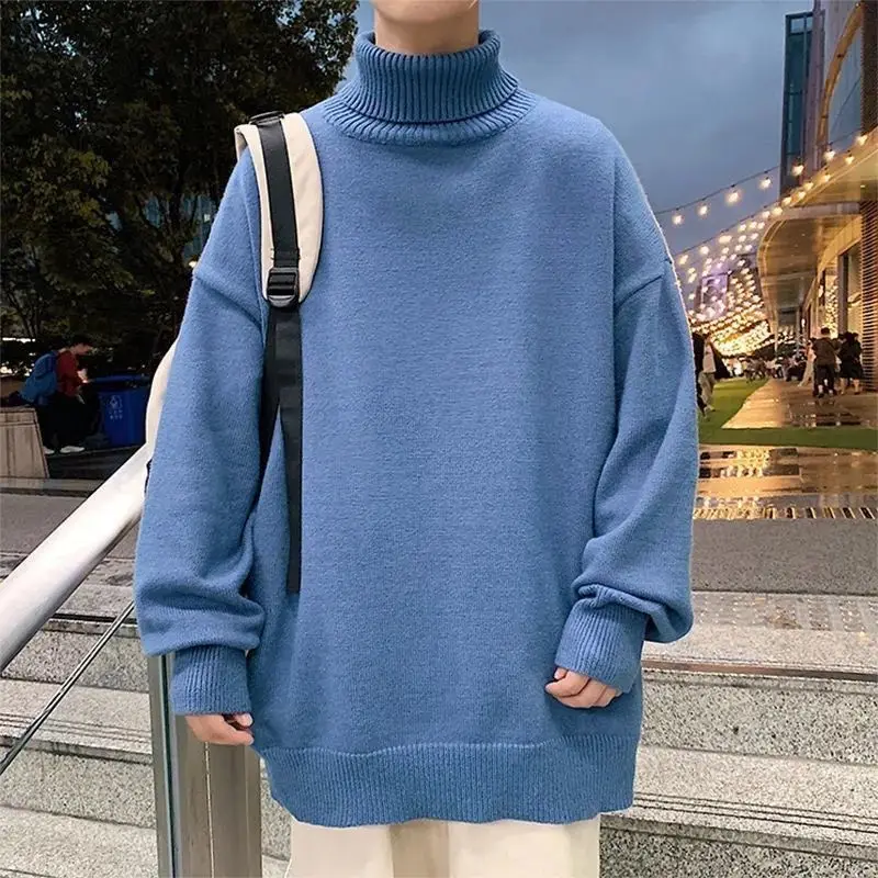 Top Trends: 2023 Autumn And Winter Men&#039;s New Fashion Solid Color High Neck Long Sleeve Sweater Loose Relaxed Comfortable Versatile Top Shoppable Styles