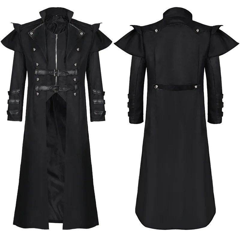 Top Trends: MEN Medieval Dress Steampunk Pirate Cosplay Costumes Jacket Coat Victorian Gothic Clothing Shoppable Styles