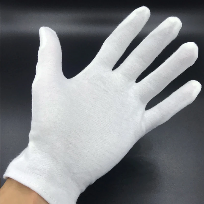 Top Trends: 1 / 10Pairs White Soft Cotton Work Gloves For Dry Hands Handling Film SPA Gloves Ceremonial Stretch Glove Household Cleaning Tools Shoppable Styles - Image 6