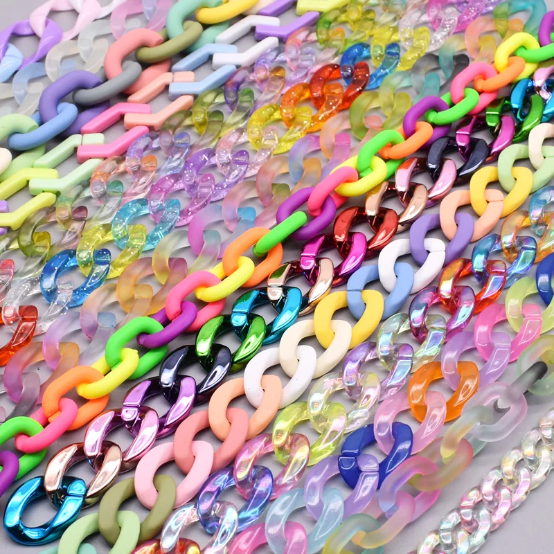 Top Trends: Wholesale 17x24mm Acrylic Link Chain Hook Clasp Connector Opening Loops Accessories Chain Link For Jewelry Making Necklace Shoppable Styles