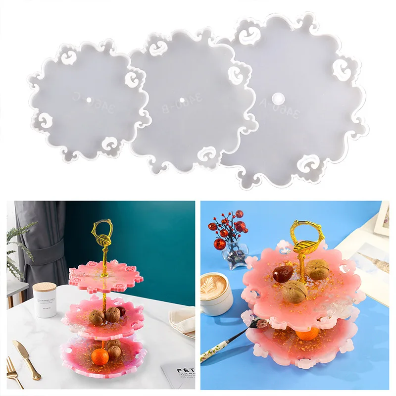 Top Trends: DIY Three-layer Round Fruit Plate Silicone Mold Cake Snack Rack Epoxy Resin Molds For Home Decoration Resin Art Mould Shoppable Styles