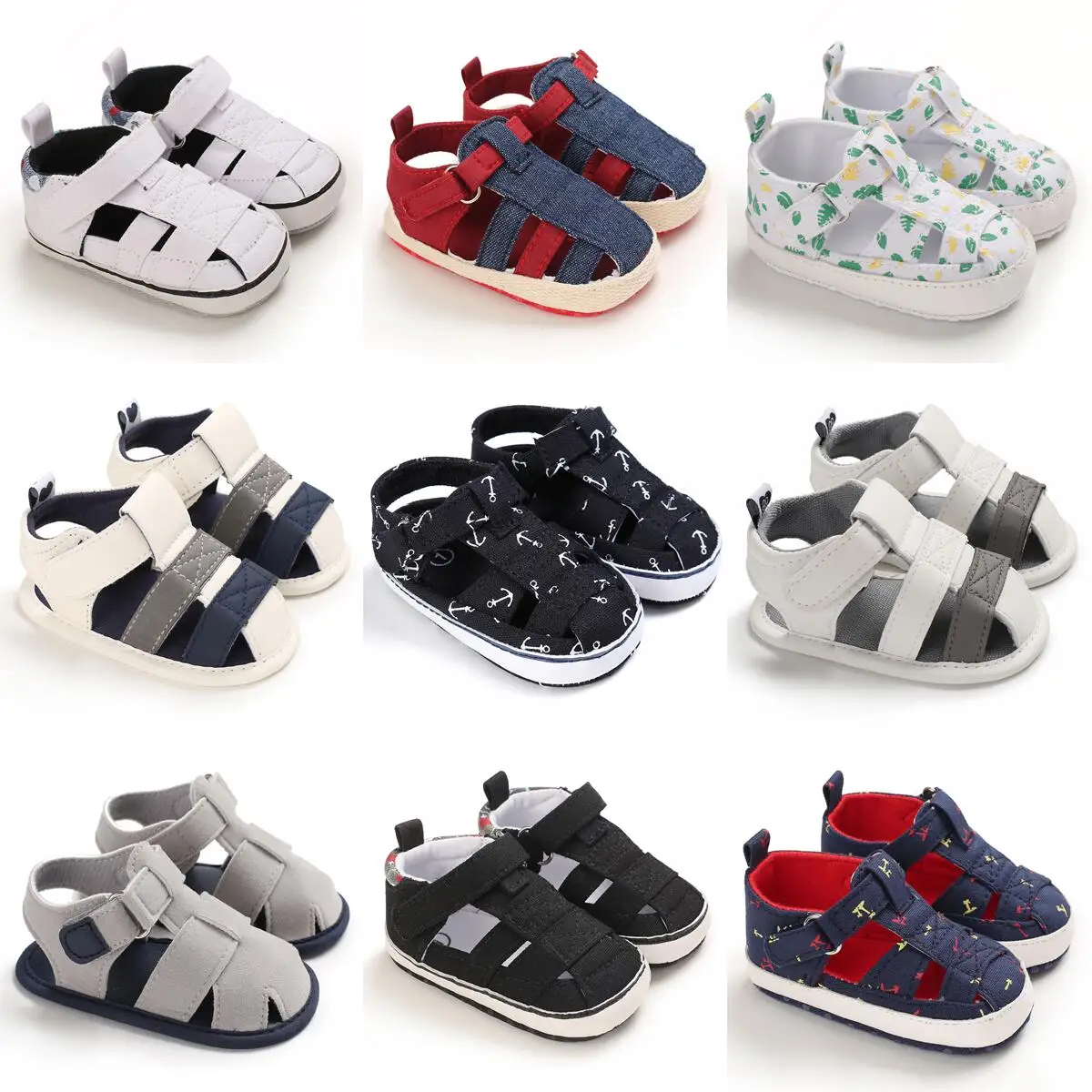 Top Trends: Summer Fashion Boys And Girl Sandals Breathable Flat Walking Shoes Canvas Non-slip Baby Shoes Newborn First Walker Walking Shoes Shoppable Styles