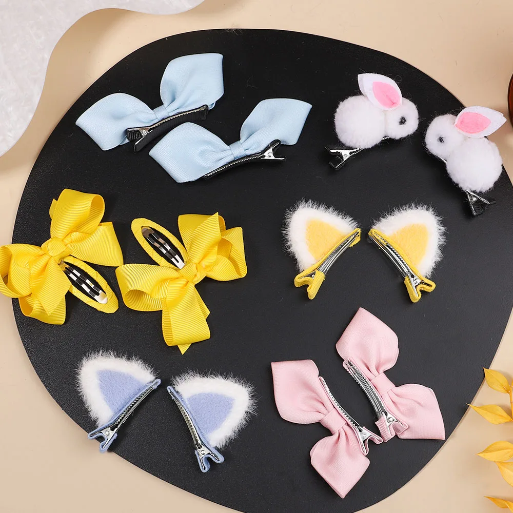 Top Trends: 2Pcs / Set Girls New Plush Cat Ears Hairpins Cute Hair Clips Hair Accessories Women Sweet Barrettes Kids Fashion Ornaments Gift Shoppable Styles