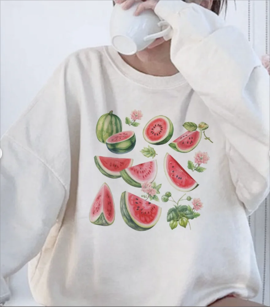 Top Trends: Watermelon Y2k Aesthetic Trendy Crewneck Sweatshirt Gift For Her Gift For Gardener Korean Fashion Clothing Women 2023 Shoppable Styles