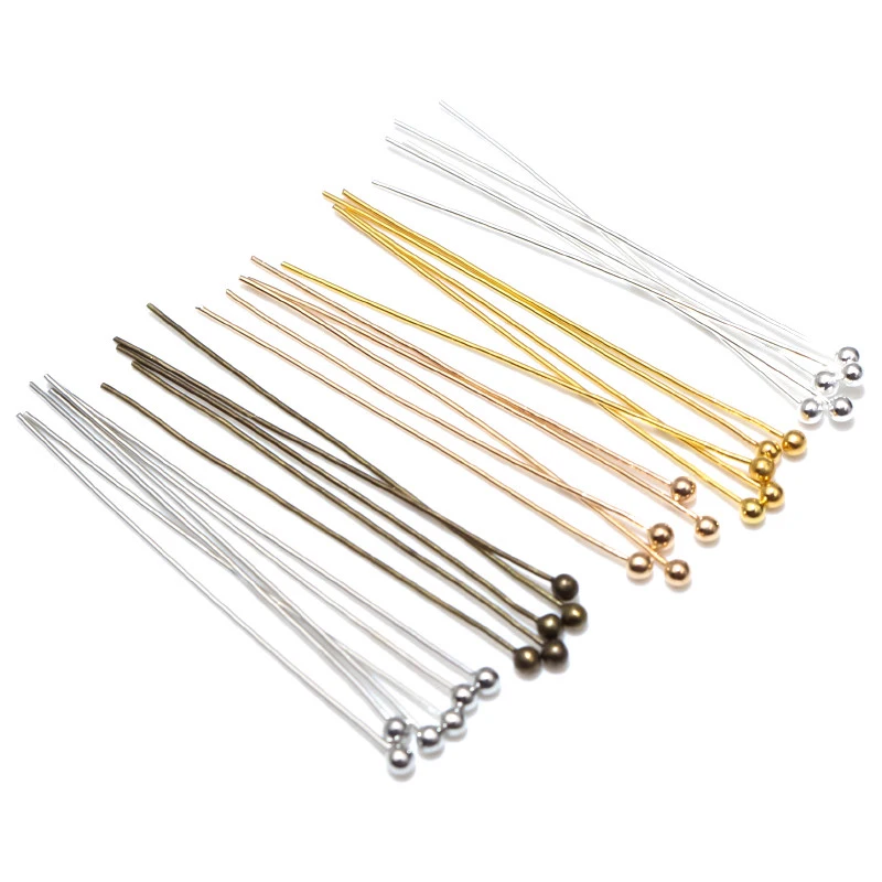 Top Trends: 200pcs / lot 16 20 25 30 40 45 50mm Silver Color Metal Ball Head Pins For Diy Jewelry Making Head Pins Findings Dia 0.5mm Supplies Shoppable Styles