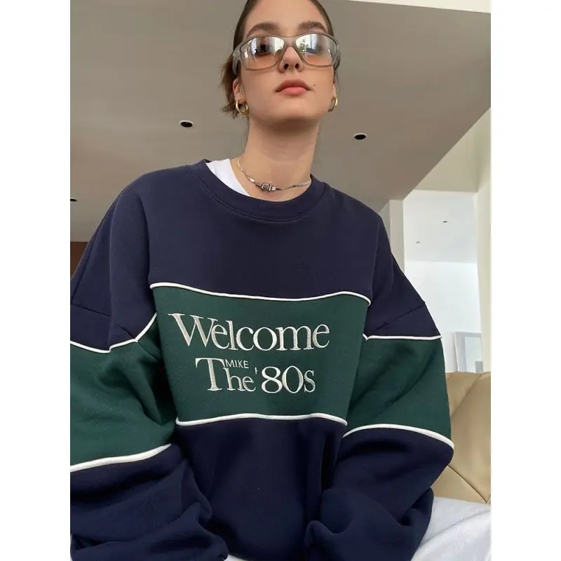 Top Trends: Deeptown Vintage Sweatshirts Women American 90s Retro Preppy Style Pullovers Oversized Aesthetic Casual Female Korean Streetwear Shoppable Styles