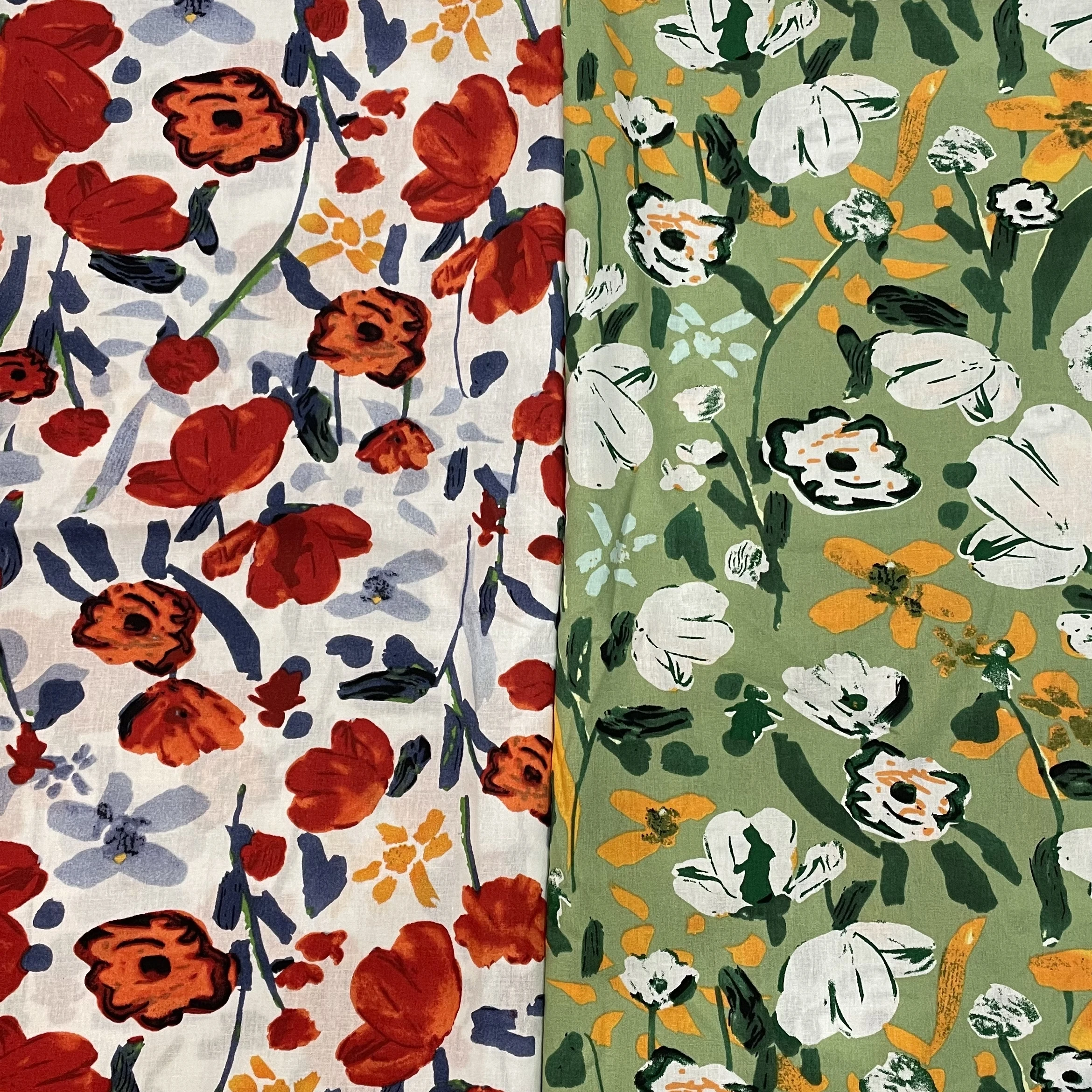 Top Trends: Pastoral Plants Flowers And 100% Cotton Poplin Digital Printed Fabric Used For Sewing Cloth Dresses Skirts Children Designer Shoppable Styles