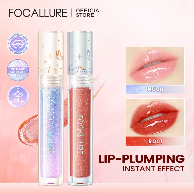 Top Trends: FOCALLURE Glitter Shimmer Lip Gloss Long-lasting Moisturizing High Pigment Plumping Liquid Lipstick Lip Glaze Makeup Cosmetics Shoppable Styles