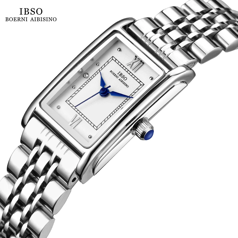 Top Trends: IBSO 2023 New Luxury Women Quartz Watches Stainless Steel Strap Waterproof 3ATM Watch Ladies Fashion Blue Three Hands Dial 9208 # Shoppable Styles