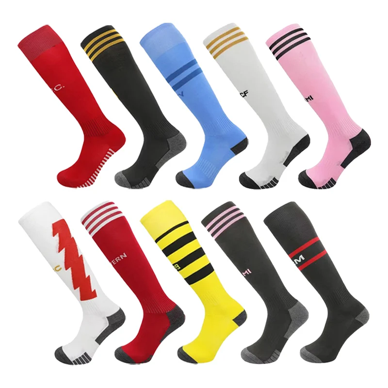 Top Trends: 23-24 Season European Football Club Styles Children Adults Soccer Socks Boys Kid's Long Knee High Towel Bottom Sports Sock Shoppable Styles