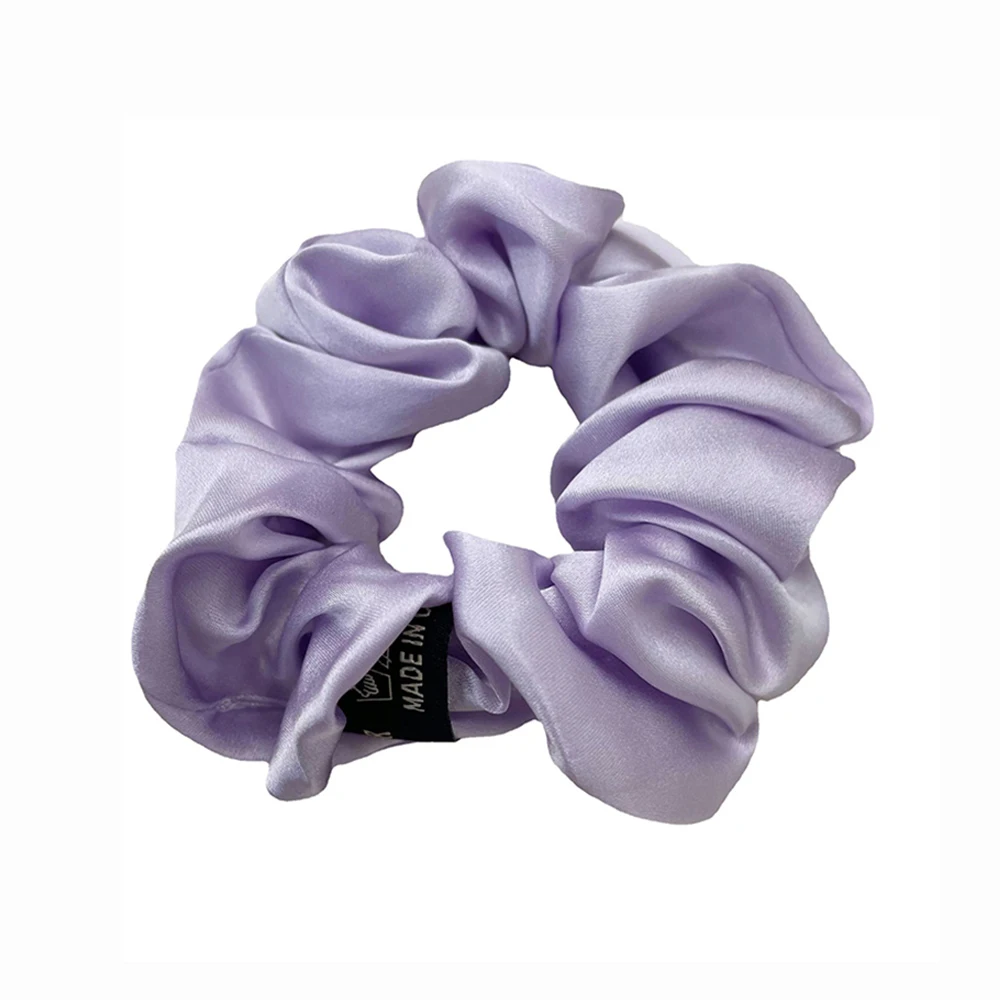 Top Trends: 100% Pure Mulberry Silk Large Scrunchies Silk Hair Ties Simple Pure Color Retro Hair Bands For Women Girls Hair Accessories Shoppable Styles - Image 3