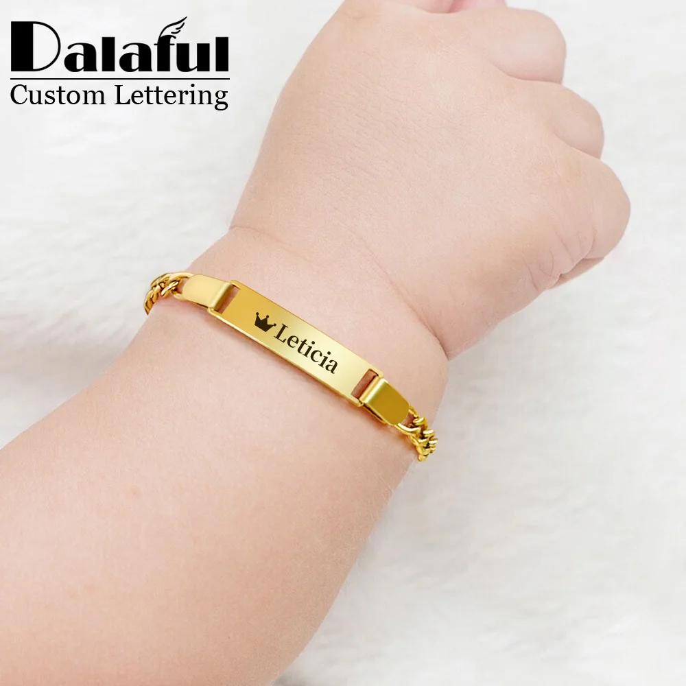 Top Trends: Personalize Baby Name ID Bracelet Anti Allergy Stainless Steel Curb Chain Link Newborn Infant Baptism Custom Family Love Gifts Shoppable Styles