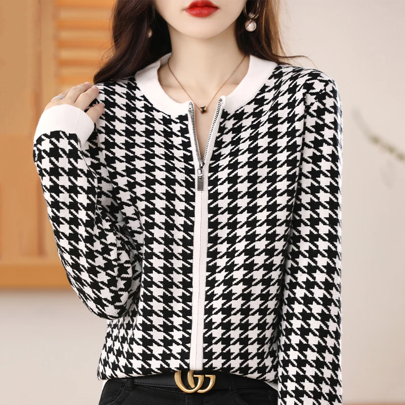 Top Trends: 2022 New Women's Cardigan Women's Cashmere Cardigan Knitted Jacket Spring And Autumn Korean Version Zipper Cardigan Sweater Shoppable Styles