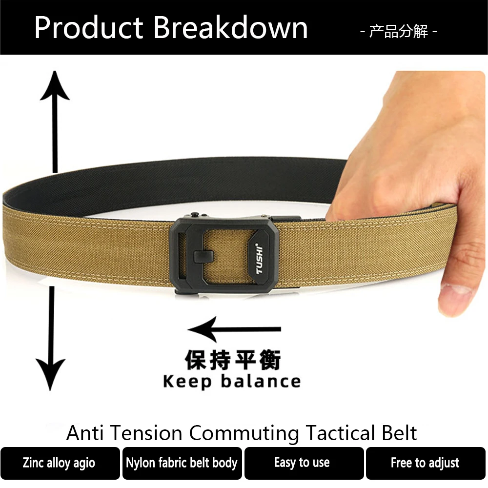 Top Trends: TUSHI New Men's Military Tactical Belt Tight Sturdy Nylon Heavy Duty Hard Belt For Male Outdoor Casual Belt Automatic Waistband Shoppable Styles - Image 2