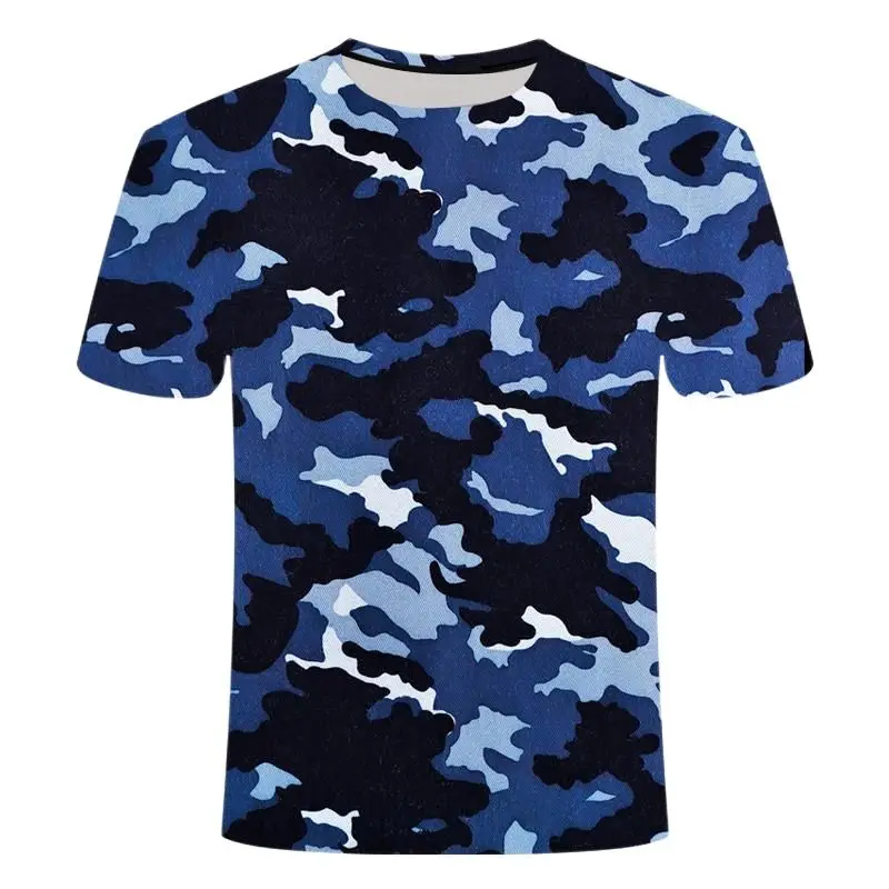 Top Trends: New Tide Summer Fashion Flat Camouflage Picture T-shirts Casual Print Tees Hip Hop Personality Round Neck Short Sleev Tops Shoppable Styles