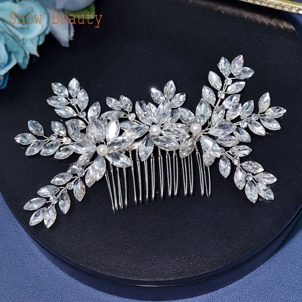 Top Trends: DZ024 Silver Wedding Hair Comb Crystal Bridal Hair Pieces Pearl Wedding Hair Accessories For Women Rhinestone Girls Tiara Shoppable Styles