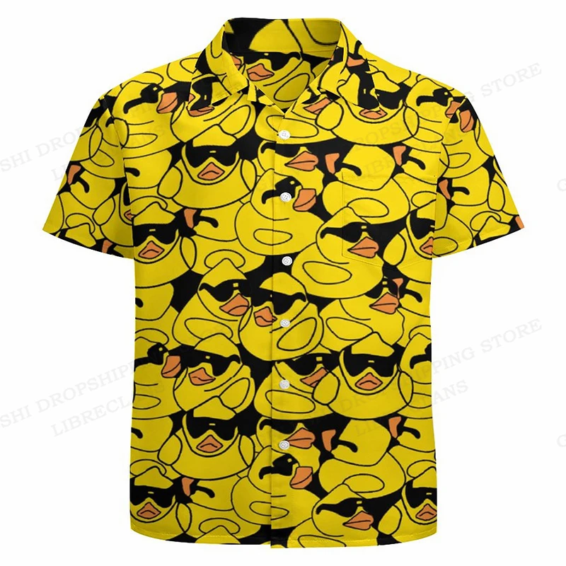 Top Trends: Duck Hawaiian Shirts Mushroom 3d Printed Shirts Men Women Fashion Short Sleeve Oversized Blouse Mens Vocation Lapel Shirt Beach Shoppable Styles