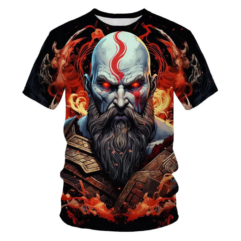 Top Trends: Fashion Game Characters 3D Print T Shirt For Men Hip Hop Trend Harajuku Streetwear O-neck Short Sleeve Game God Of War T-Shirt Shoppable Styles