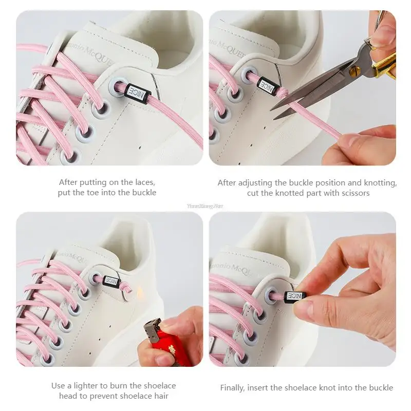 Top Trends: 1Pair No Tie Shoe Laces Elastic Laces Sneakers Round Shoelaces Without Ties Kids Adult Quick Shoe Lace Rubber Bands For Shoes Shoppable Styles - Image 6