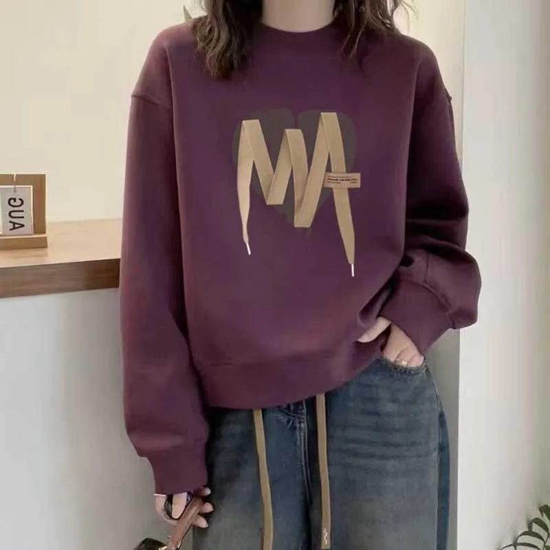 Top Trends: Fashion O-Neck Spliced Printed Casual Sweatshirts Female Clothing 2024 Spring New Loose Korean Tops All-match Sweatshirts Shoppable Styles