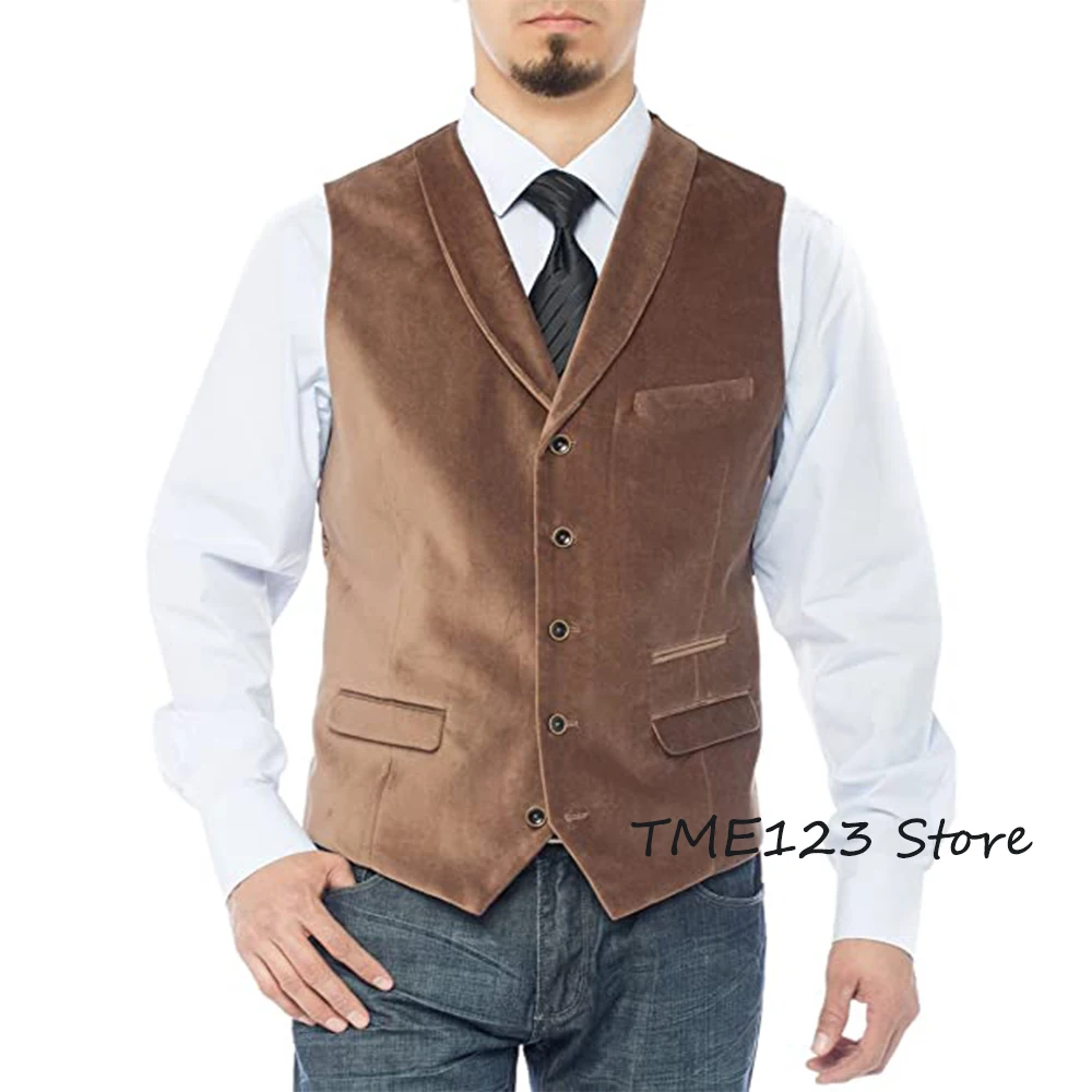 Top Trends: Men's Suit Vest Single-breasted Velvet Vests Gentleman Punk Party Coat Sleeveless Jacket Chaleco Hombre Shoppable Styles