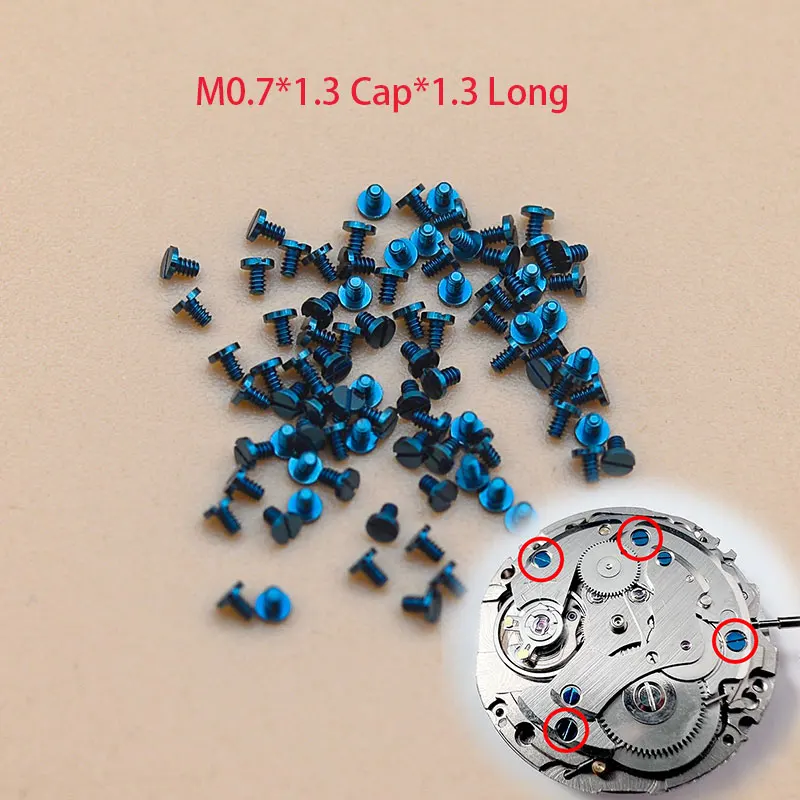 Top Trends: Blue Screw M0.7*1.3Cap*1.3 Long Mechanical Watch Movement Accessories Watches Repair Parts Watch Aftermarket Replacements Shoppable Styles