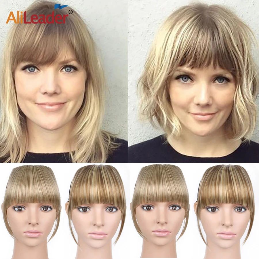 Top Trends: Alileader New Synthetic Blunt Bangs Soft Light Hair Bangs Clip On Hair Style Extensions False Fringe More Durable Straight Bang Shoppable Styles