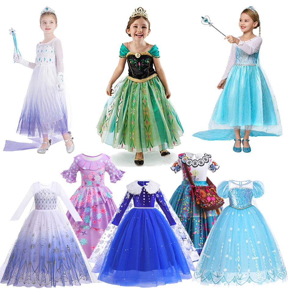 Top Trends: Anna Elsa Girls Dress Cosplay Frozen Snow Queen Princess Dress For Girl Costume Baby Children Clothes Kids Carnival Party Dress Shoppable Styles