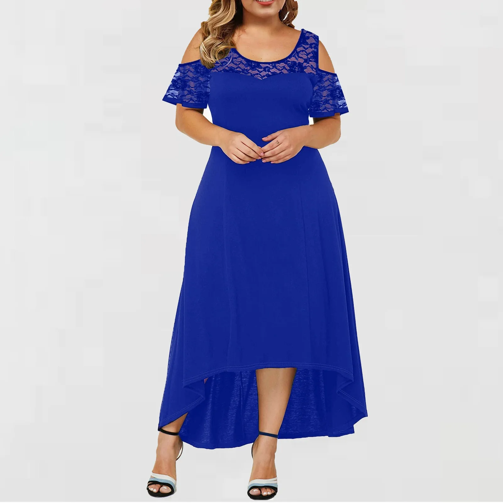 Top Trends: Plus Large Big Size Long Dresses Women Summer Short Sleeve Casual Swing Dress Female Solid Color Elegant Maxi Dress Shoppable Styles