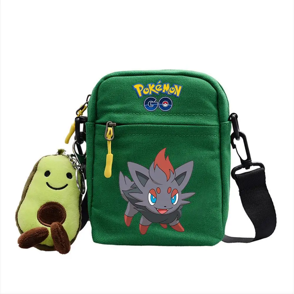 Top Trends: Pokemon Pikachu Canvas Shoulder Bag Eevee Charmander Gengar Anime Model Doll Keychain Pendant Kids Crossbody Bags Phone Bag Shoppable Styles - Image 2