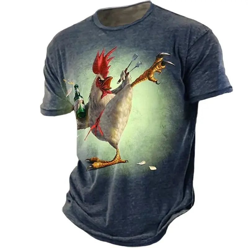 Top Trends: Summer 3d Print Funny Unisex Animal Rooster T-shirt Casual Short-sleeved Top Men's Oversized Breathable Shirt For Men Shoppable Styles