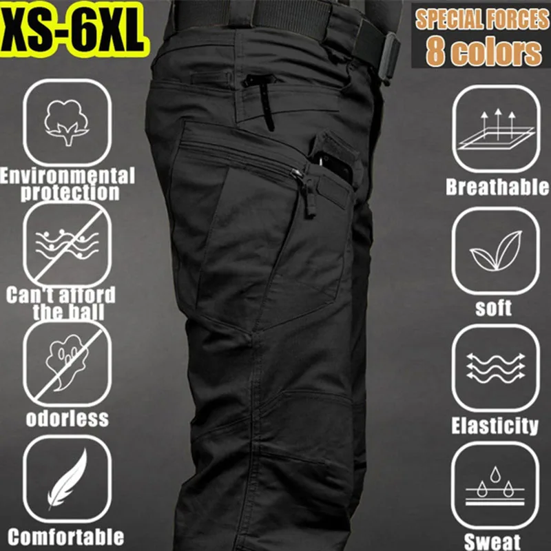 Top Trends: Dumping Plus Size 6XL Casual Cargo Trousers Outdoor Military Pants Multi Pockets Elastic Tactical Pant Waterproof Men Clothing Shoppable Styles