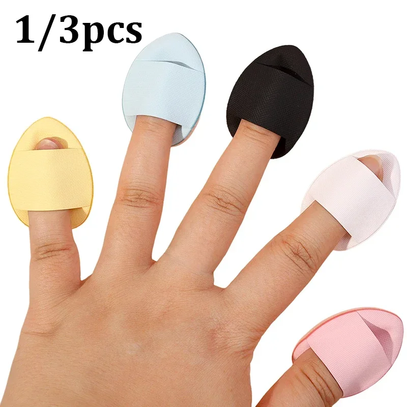 Top Trends: 1 / 3pcs Mini Size Finger Cosmetic Puff Makeup Sponge Wet Dry Use Concealer Foundation Blush Detail Powder Puff Professional Tools Shoppable Styles