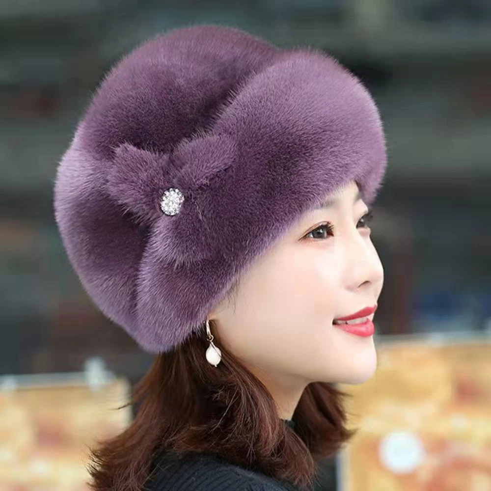 Top Trends: Winter Women Faux Mink Fur Hats Natural Fur Warm Caps Soft Imitation Fur Hat Ladies Beanie Female Thicken Plush Bonnet Hats Shoppable Styles