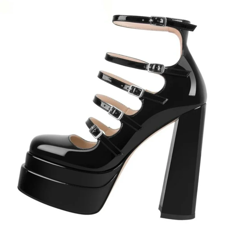 Top Trends: 2022 Women's New Spring And Autumn Casual High Heels Sexy Thick Sole High Heels Mary Jane Shoes Black Platform High Heels Shoppable Styles