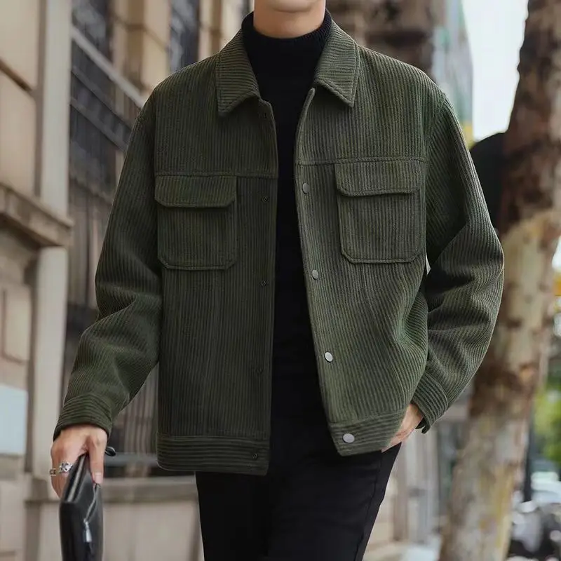 Top Trends: Spring Autumn Business Fashion Harajuku Coats Men Solid Male Clothes Loose Casual Tops All Match Jacket Long Sleeve Outerwear Shoppable Styles