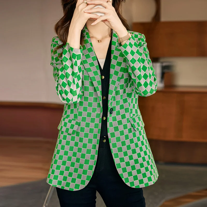 Top Trends: High Quality Spring New Women Casual Blazer Suit Jacket Korean Version Plaid Loose Fashion Suit Jacket Simple Office Ladies Tops Shoppable Styles