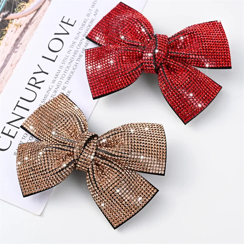 Top Trends: New Shiny Rhinestone Bow Hairpin Hair Accessories Fashion Hair Clips For Women Girls Vintage Barrettes Ponytail Holder Headwear Shoppable Styles