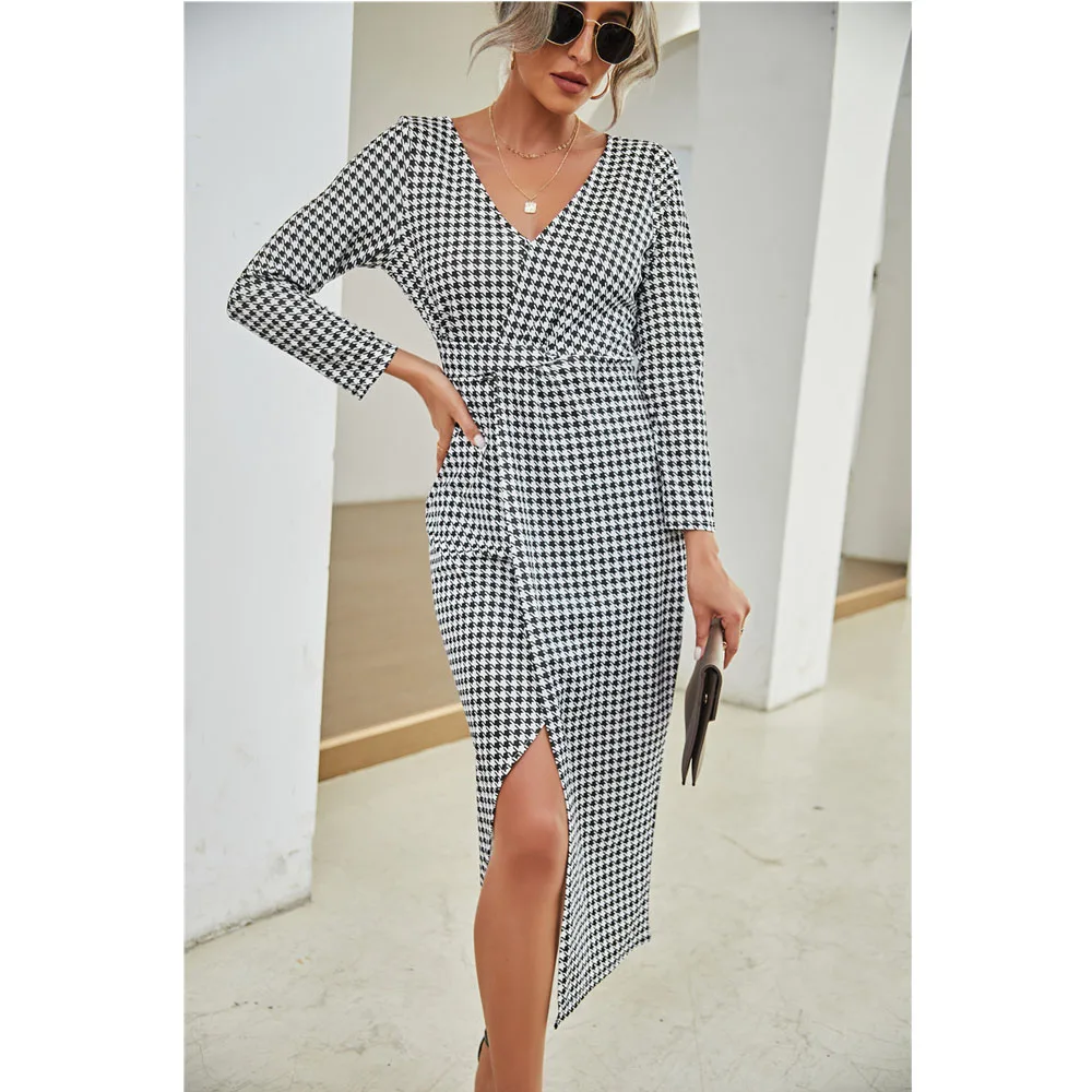 Top Trends: Women Elegant Bodycon Evening Party Long Dresses 2023 Autumn Winter Sexy High Spilt Long Sleeve Office Lady Maxi Dress Vestidos Shoppable Styles - Image 4