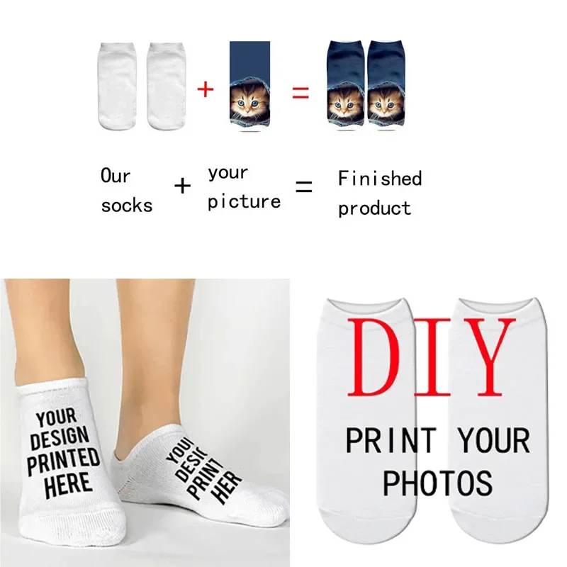 Top Trends: Customized 3d Printing Socks Men / Women Kawaii Cute Short Socks Diy Custom Design Funny Casual Low Ankle Socks Party Gift Socks Shoppable Styles