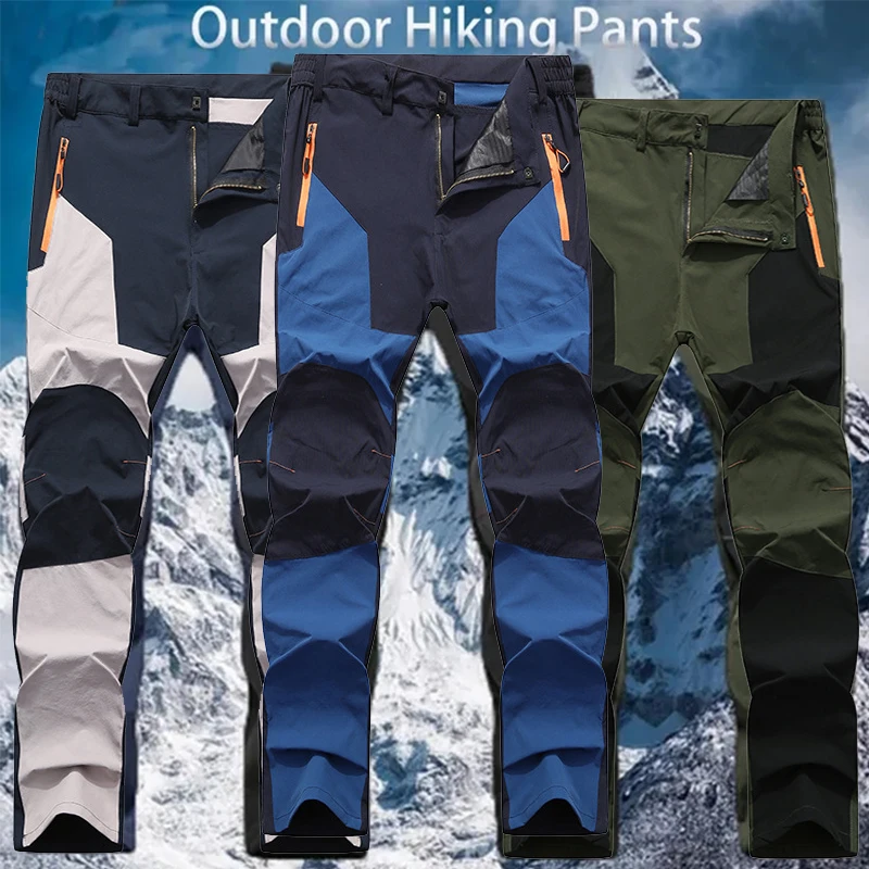 Top Trends: New Fashion Men's Outdoor Waterproof Hiking Trousers Camping Climbing Fishing Skiing Trekking Softshell Warm Pants Plus Size 5XL Shoppable Styles