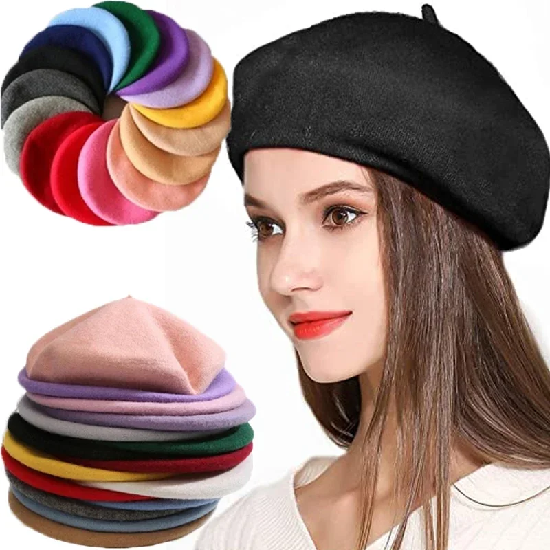 Top Trends: Vintage Plain Beret Cap Beanie Hat French Style Women Girls Wool Warm Winter Hat Femme Hats Caps Street Fashion Shoppable Styles