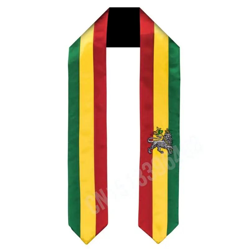 Top Trends: Ethiopia Rastafari Lion Flag Scarf Top Print Graduation Sash Stole International Study Abroad Adult Unisex Party Accessory Shoppable Styles