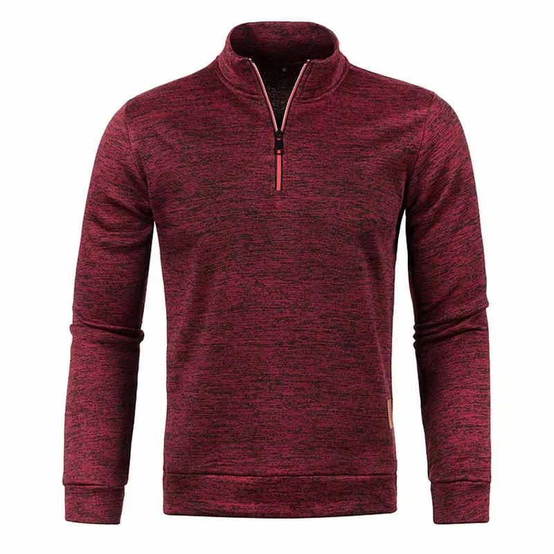 Top Trends: New Autumn Winter Mens Half Zipper Sweaters Pullover Turtleneck Hoodies Sweatshirt Solid Color Fleece Thicker Male Sweater Coats Shoppable Styles - Image 5