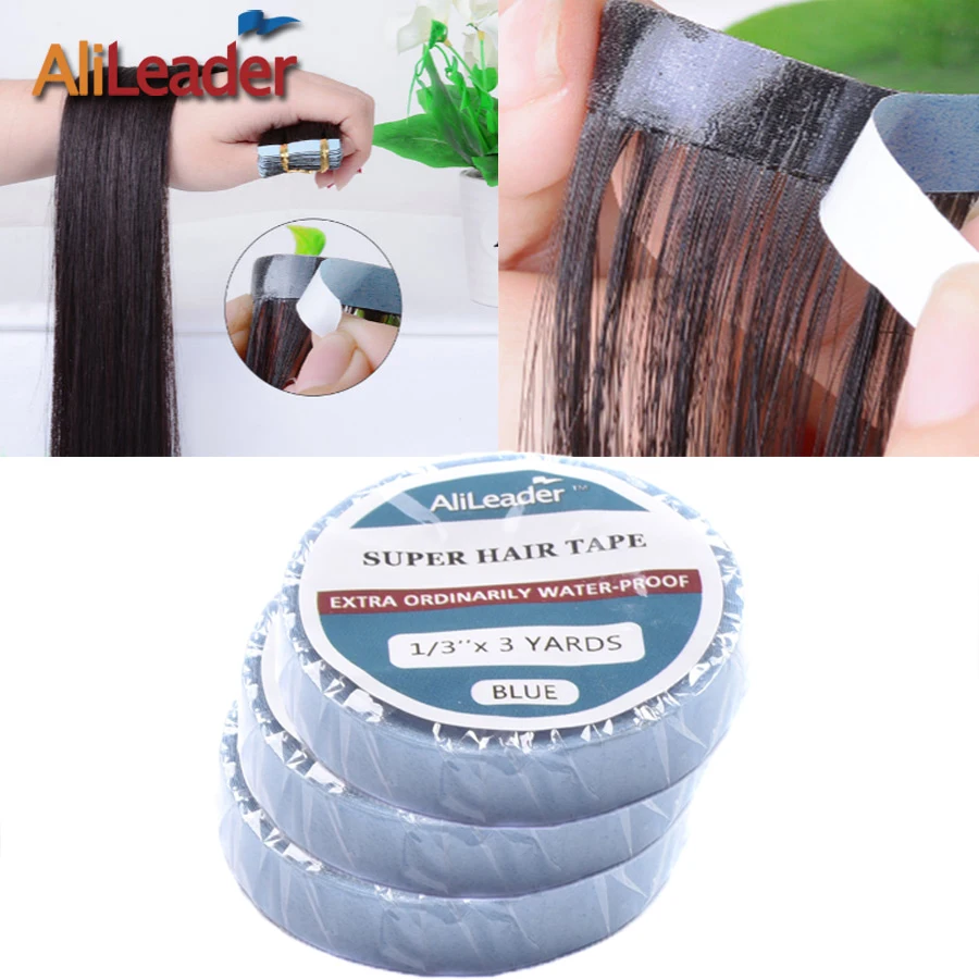 Top Trends: 1 / 3Inch 3Yards Double Sided Adhesive Tape For Hair Extension Tape Blue Waterproof Ultra Hold Lace Front Wig Tapes Glue Shoppable Styles