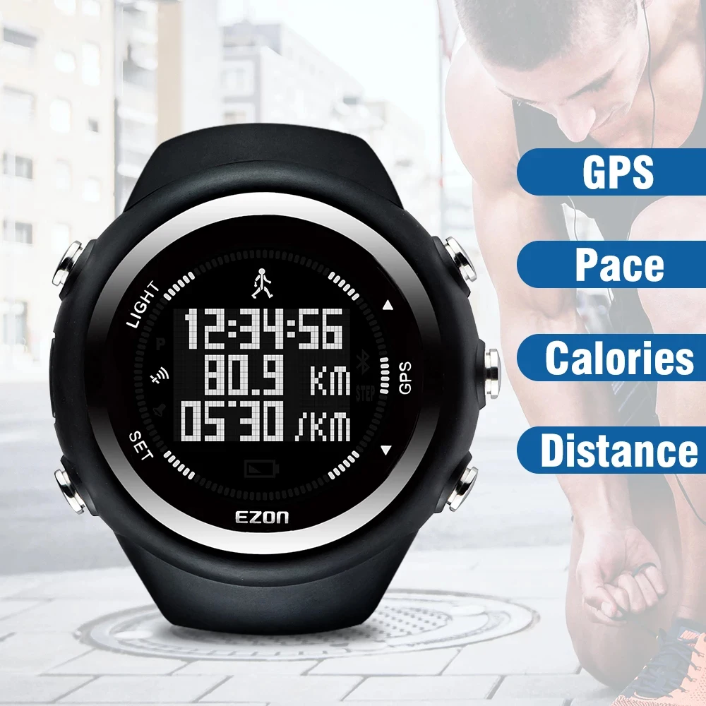 Top Trends: 50M Waterproof Watch Men's GPS Timing Digital Watch Outdoor Sport Multifunction Watches Fitness Distance Speed Calories Counter Shoppable Styles