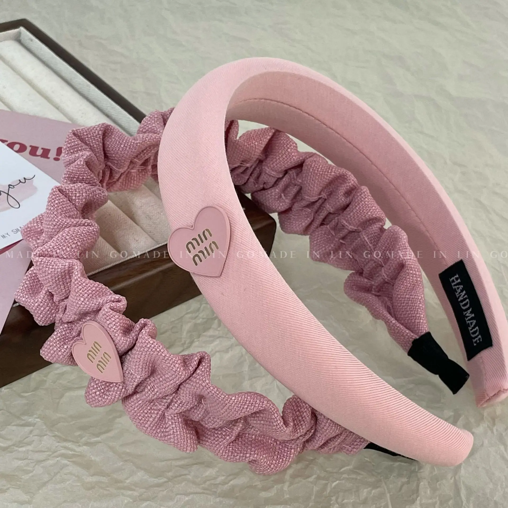 Top Trends: 4pcs 2024 Korea New Love Rhinestone Pink Hair Band Girls Wash Face Hair Band Makeup Headband Elegant Hair Accessories Female Shoppable Styles - Image 2