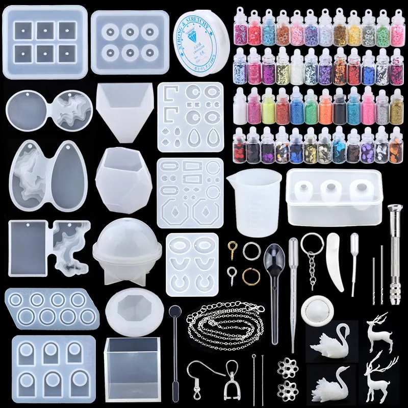 Top Trends: 16 Styles Epoxy Casting Molds Set Silicone UV Casting Tools Kits Resin Casting Molds For Jewelry Making DIY Earring Findings Shoppable Styles