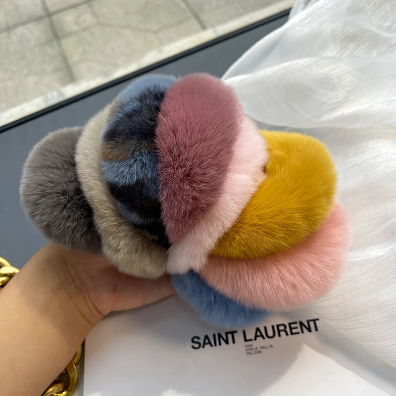 Top Trends: Real Animal Fur Hair Scrunchies Soft Furry Elastic Hair Band For Women Girls Ponytail Holder Rubber Bands Hair Accessories Shoppable Styles