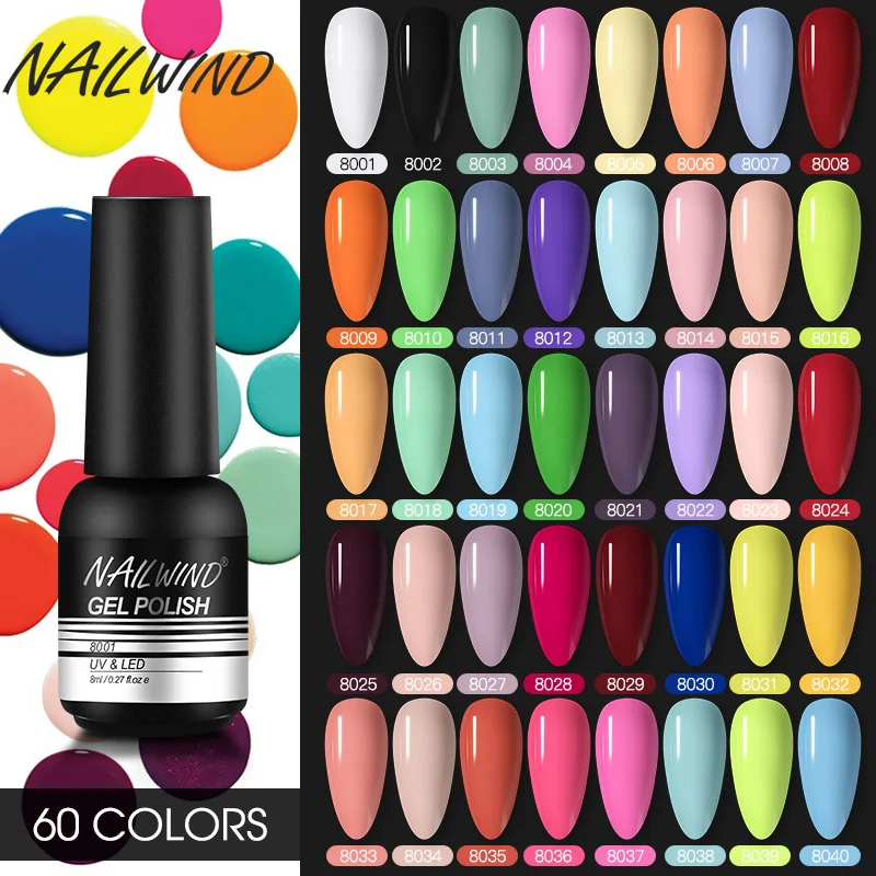 Top Trends: NAILWIND Nail Polish 8ml Hybrid Varnish Manicure Art Semi Permanent Need UV LED Nail Art Base Top Coat Gel Nail Polish Shoppable Styles